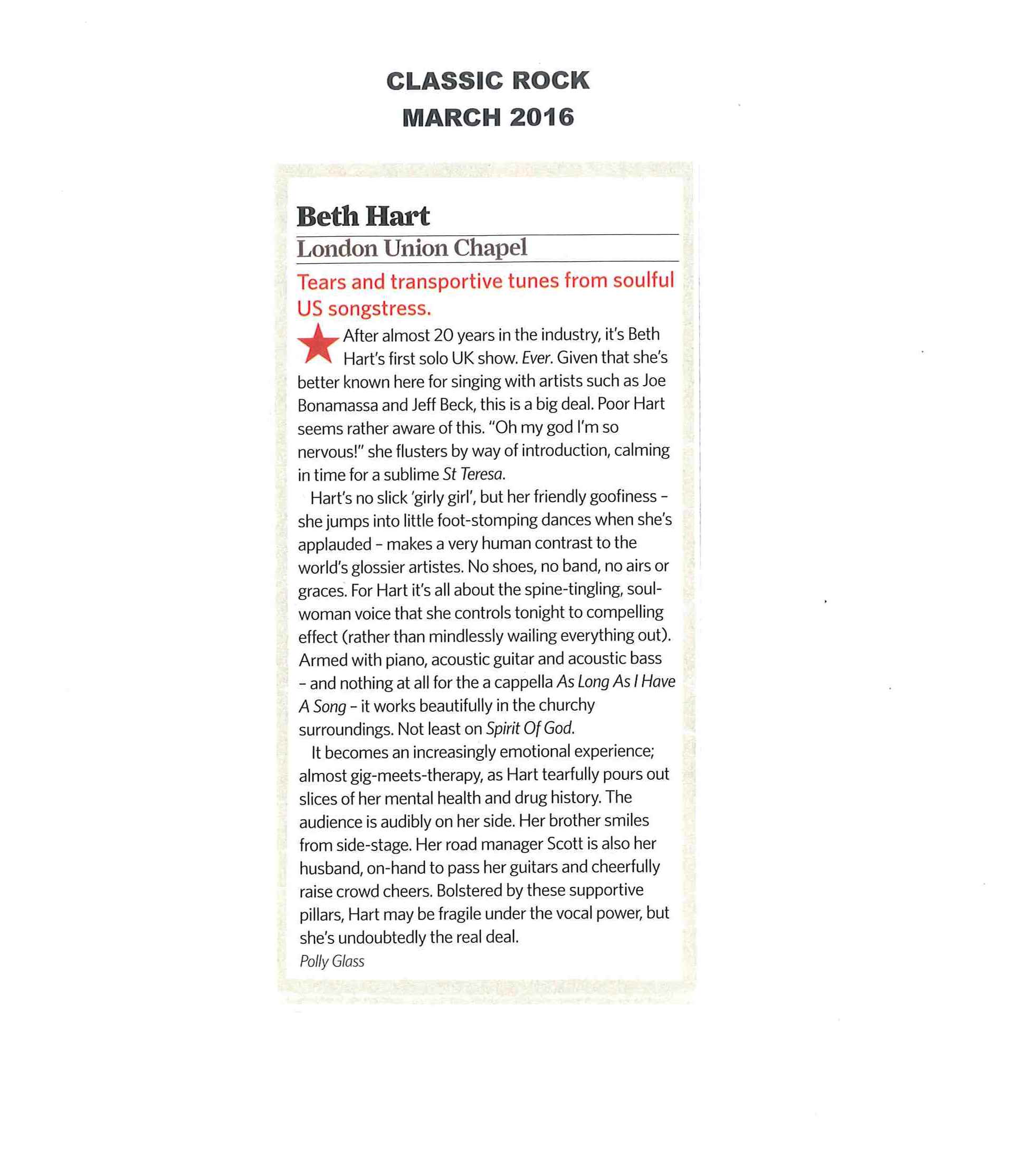 Classic Rock_March 2016_Beth Hart_Union Chapel review_2